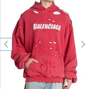 Balenciaga caps destroyed hoodie